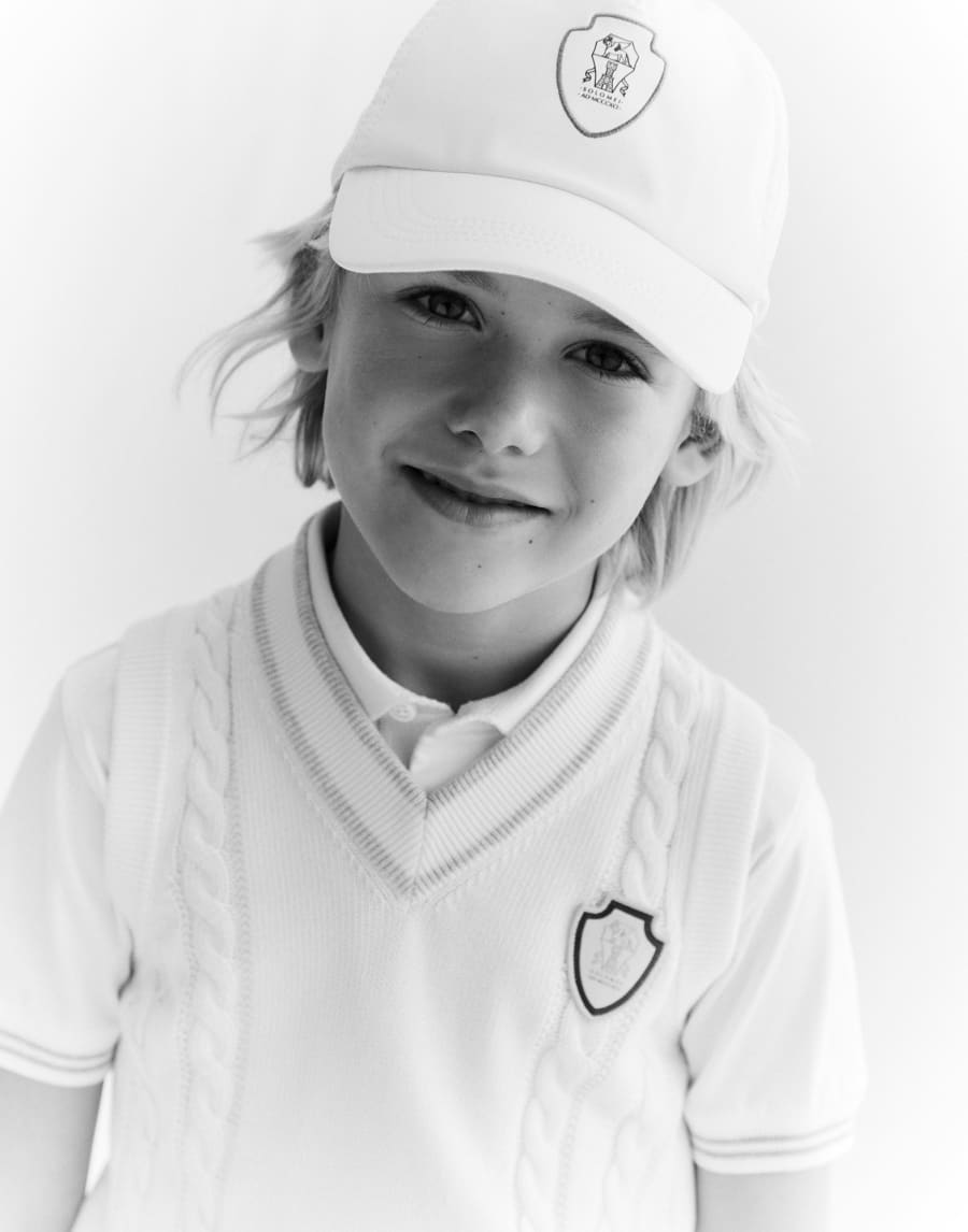 Nylon cap with logo Grey Boys - Brunello Cucinelli