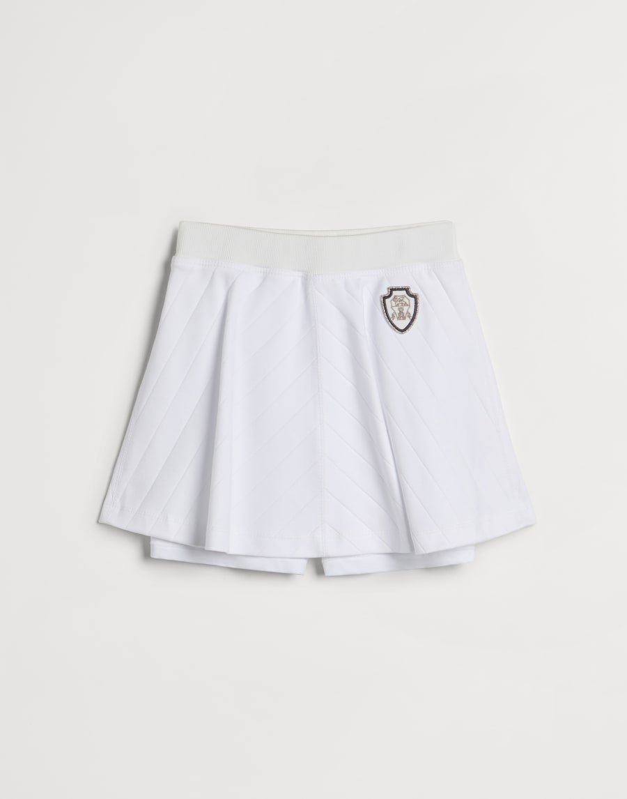 Cotton interlock skirt White Girls - Brunello Cucinelli