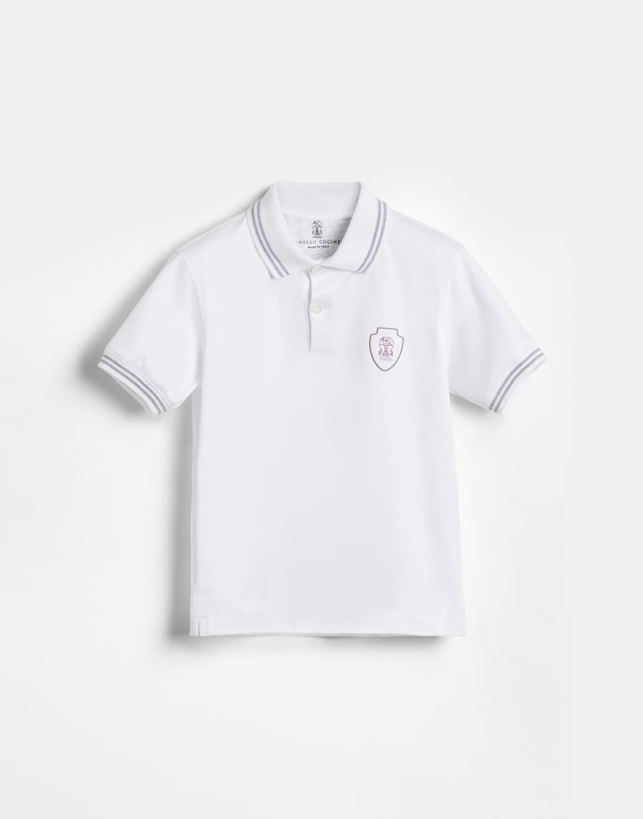 平纹针织面料马球衫 白色 男童 - Brunello Cucinelli