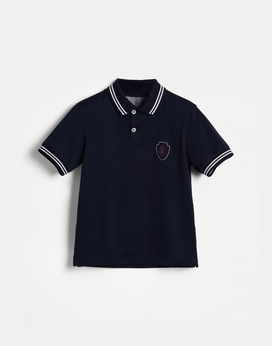 平纹针织面料马球衫 钴蓝 男童 - Brunello Cucinelli