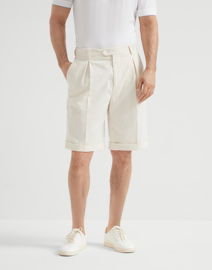 Бермуды, окрашенные в готовом виде Белый с Сероватым Оттенком Мужчина - Brunello Cucinelli