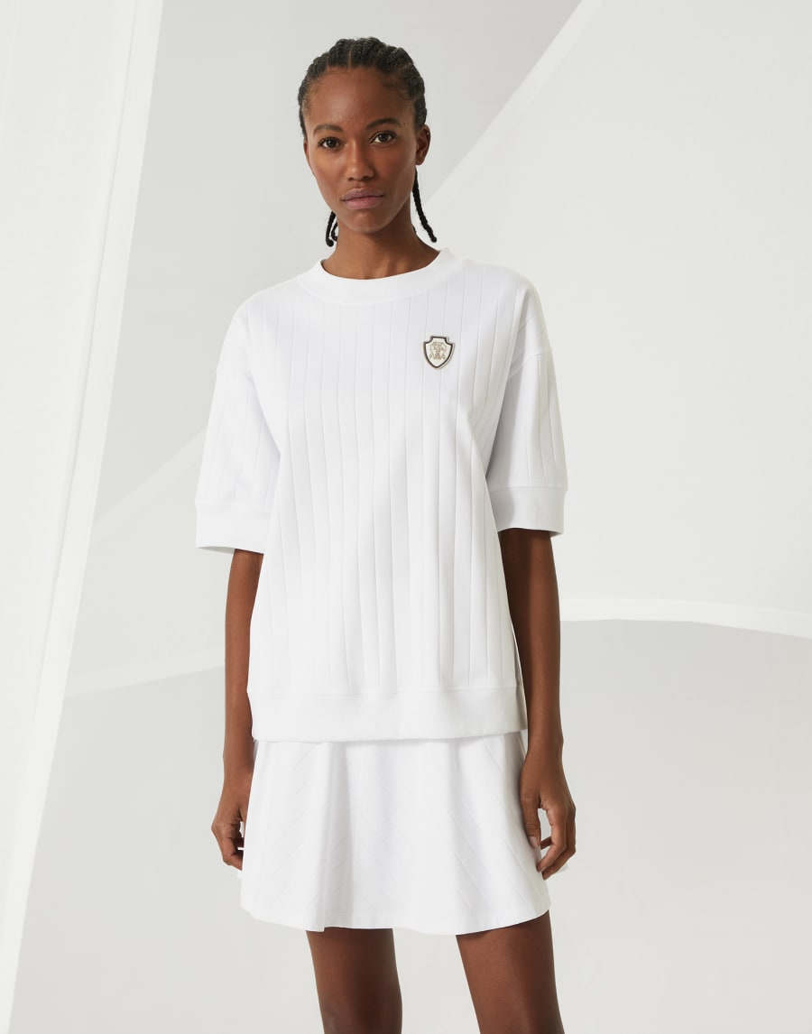 T-shirt con logo Bianco Donna - Brunello Cucinelli