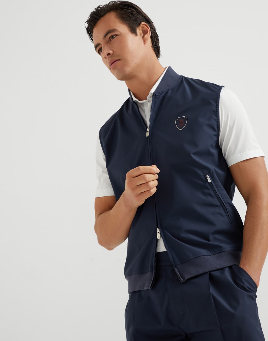 Жилет из нейлона Синий Мужчина - Brunello Cucinelli