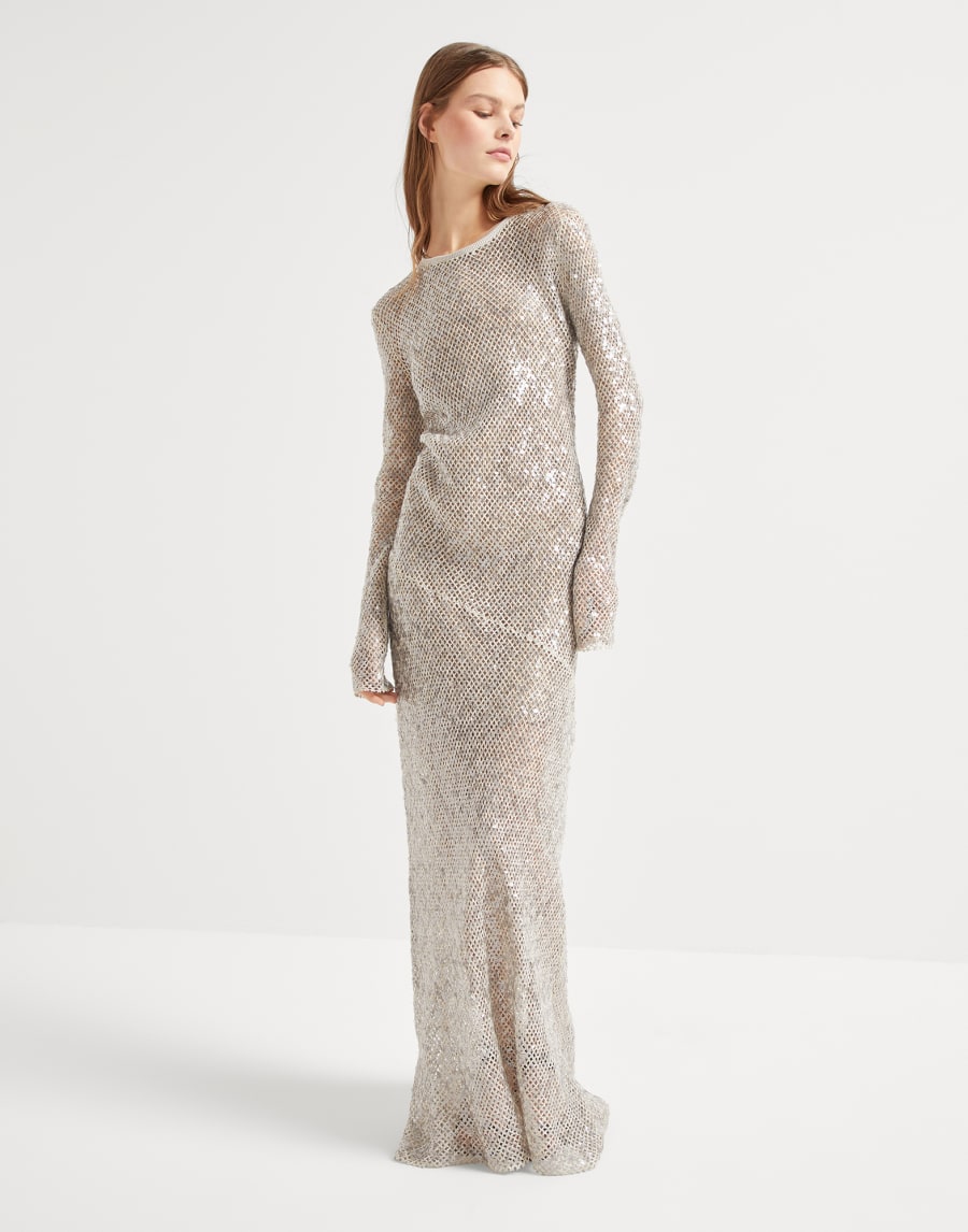 Dazzling Net Embroidery dress Lessivè Woman - Brunello Cucinelli