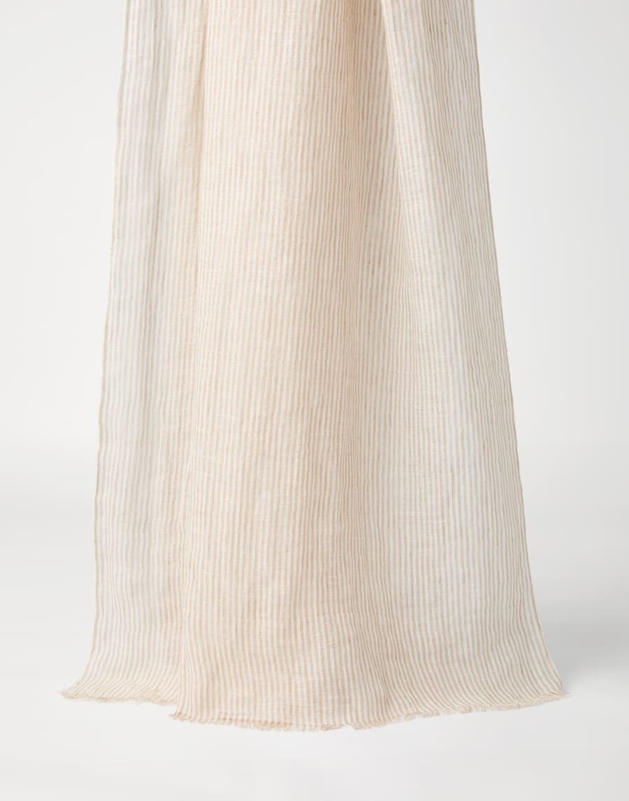 Linen scarf Beige Woman - Brunello Cucinelli
