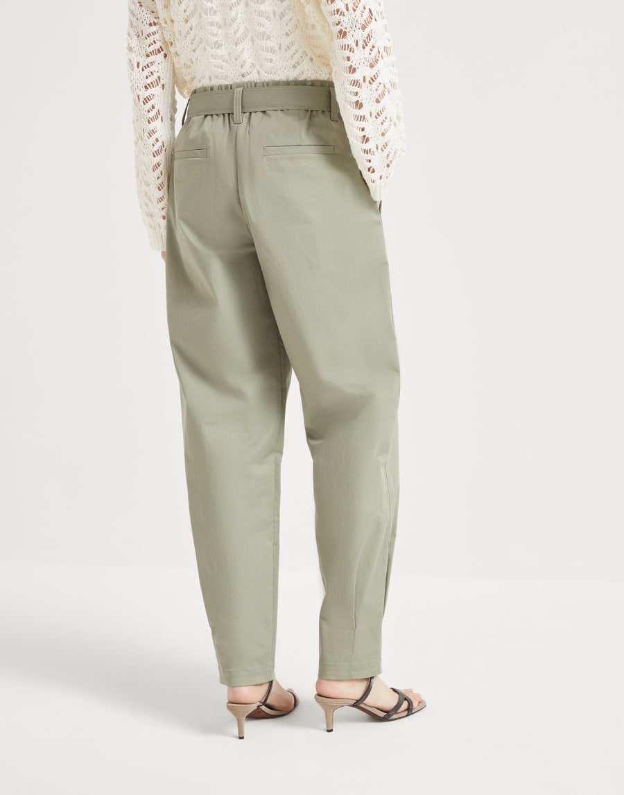 Pantalon Baggy Pull-On Vert olive Femme - Brunello Cucinelli