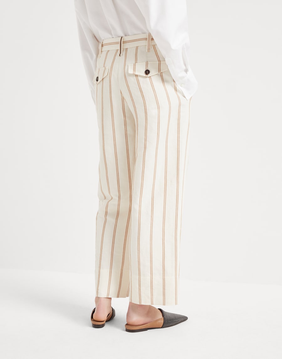 Pantalon en panama regimental Panama Femme - Brunello Cucinelli