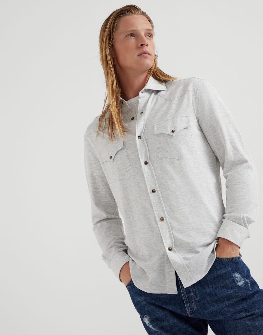 Shirt with snaps Pearl Man - Brunello Cucinelli