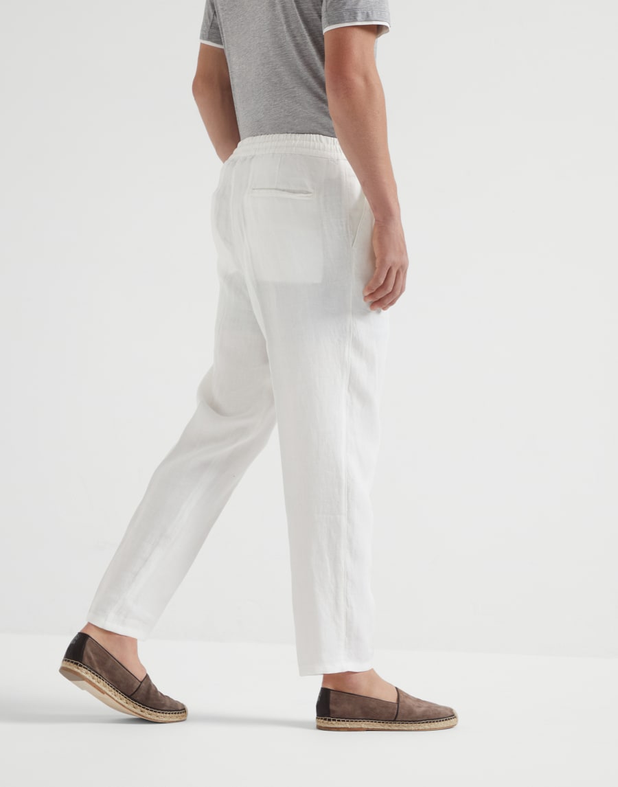 Pantalón con corte leisure y cordón Blanco Hombre - Brunello Cucinelli