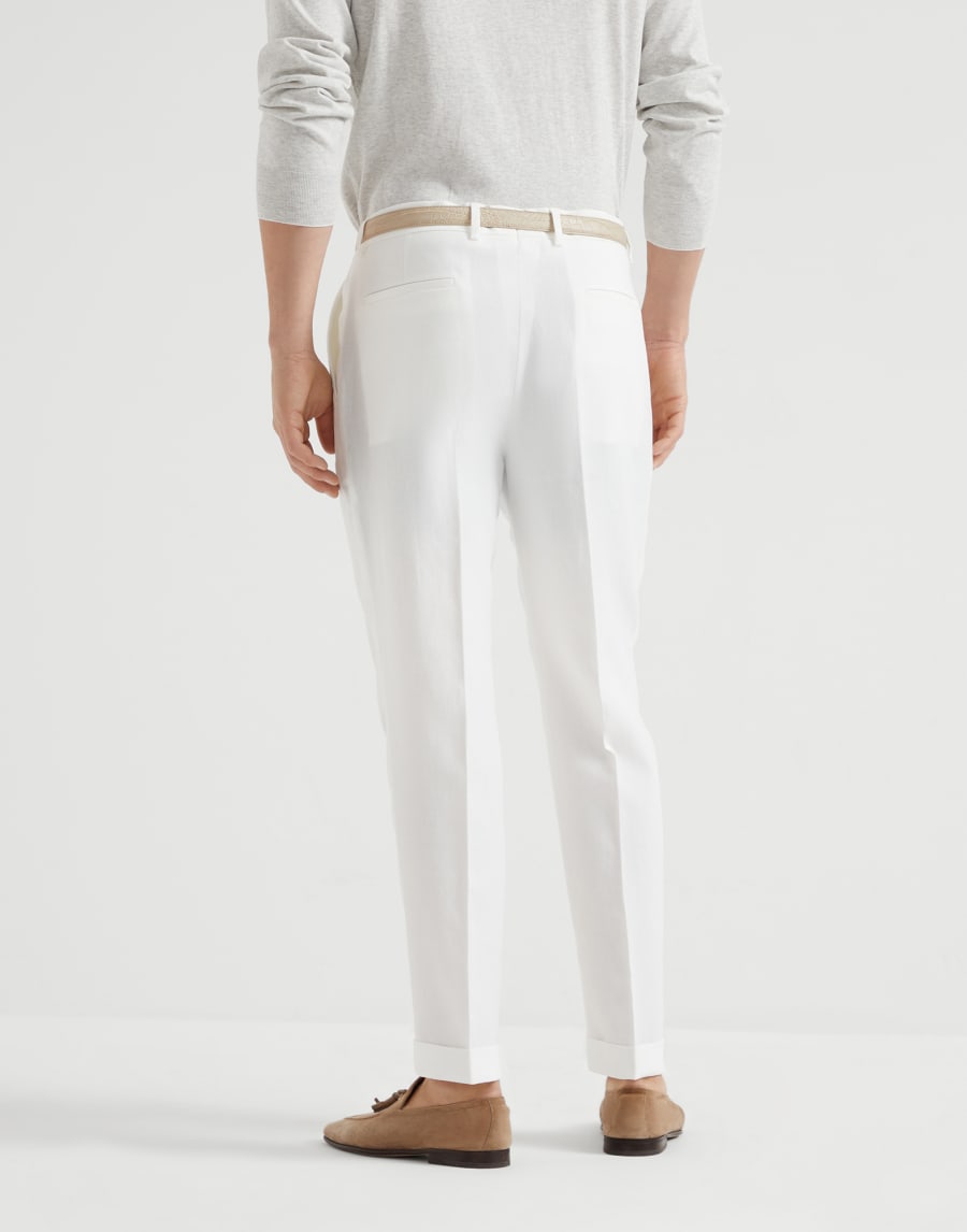 Pantalón leisure fit con pinzas Panamá Hombre - Brunello Cucinelli