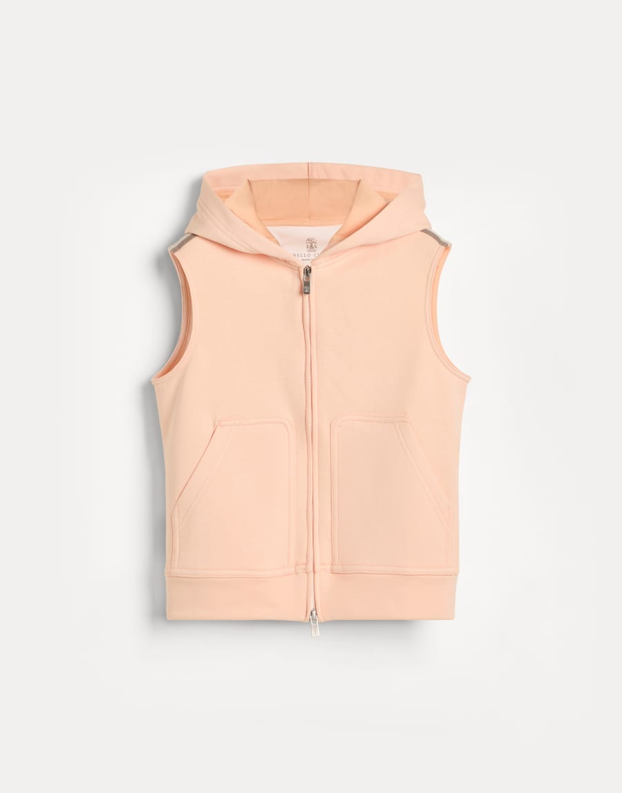Hooded sweater vest Orange Boys - Brunello Cucinelli