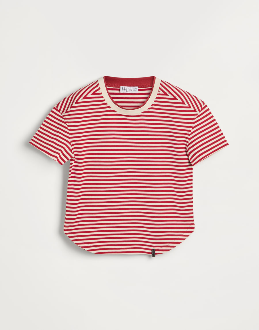 Striped jersey T-shirt Red Girls - Brunello Cucinelli