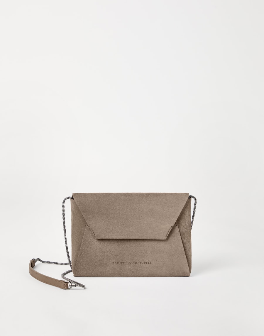 BC Duo pochette with monili Light Grey Woman - Brunello Cucinelli