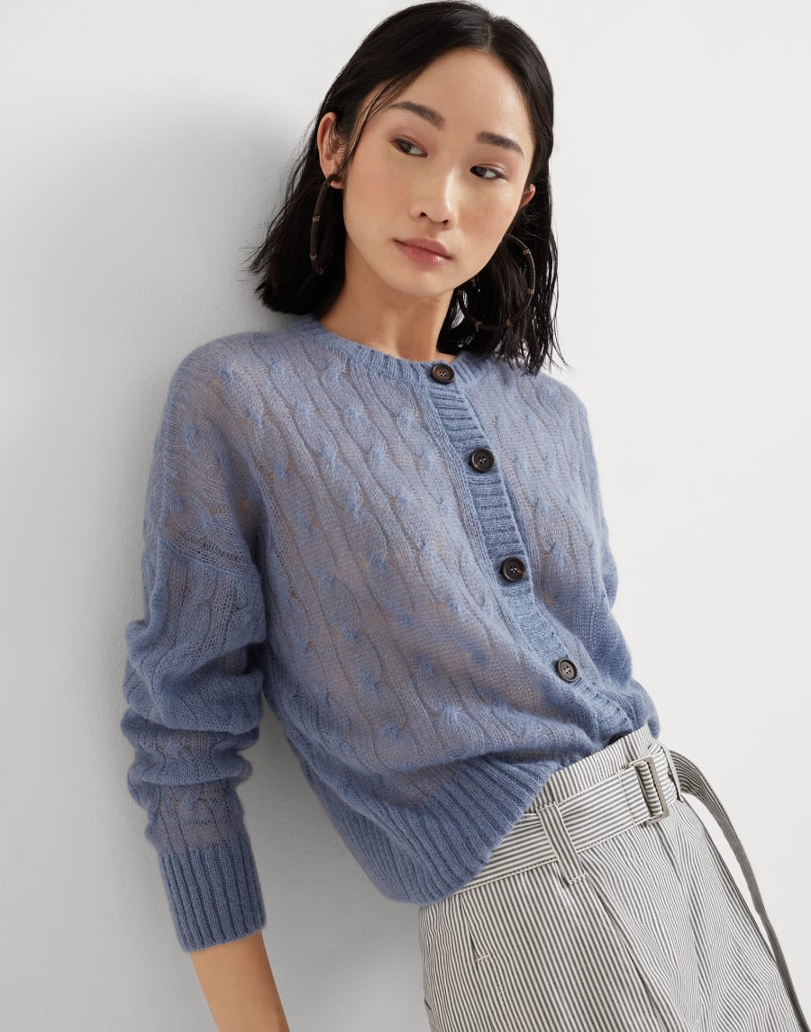 Cardigan a treccia Avio Donna - Brunello Cucinelli