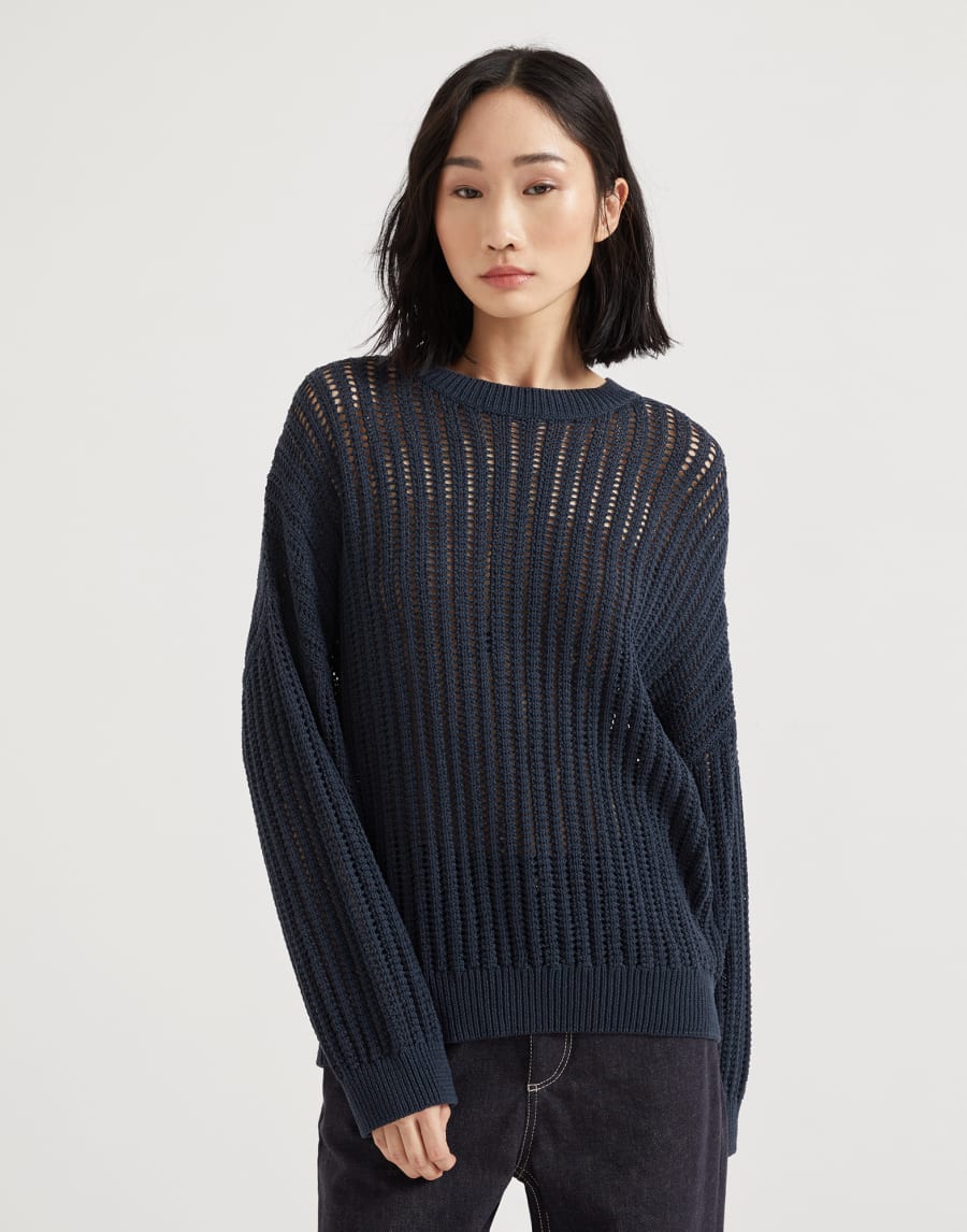 Maglia a costa traforata Moonlight Donna - Brunello Cucinelli