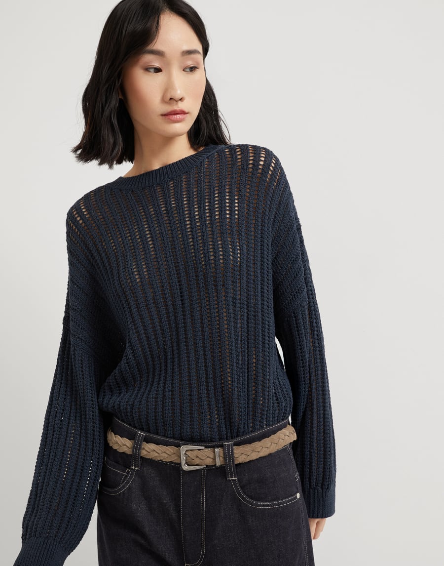 Джемпер в ажурную резинку Лунный Свет Женщина - Brunello Cucinelli