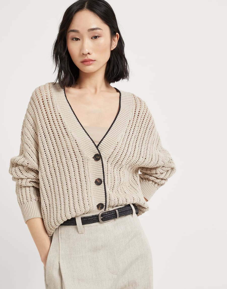 Кардиган с цепочкой Мониль Бежевый Женщина - Brunello Cucinelli