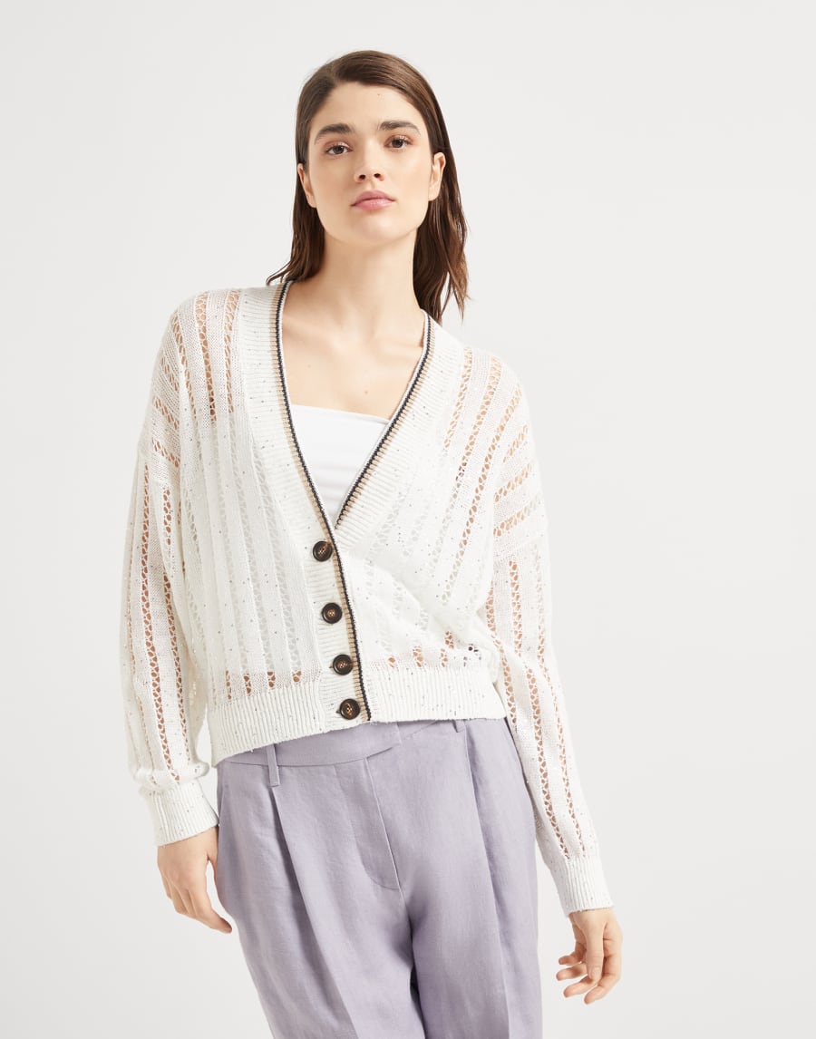 Cardigan Dazzling Bianco Donna - Brunello Cucinelli