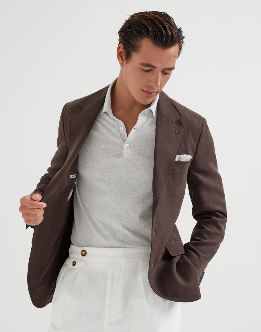 Maglia stile polo Nebbia Uomo - Brunello Cucinelli