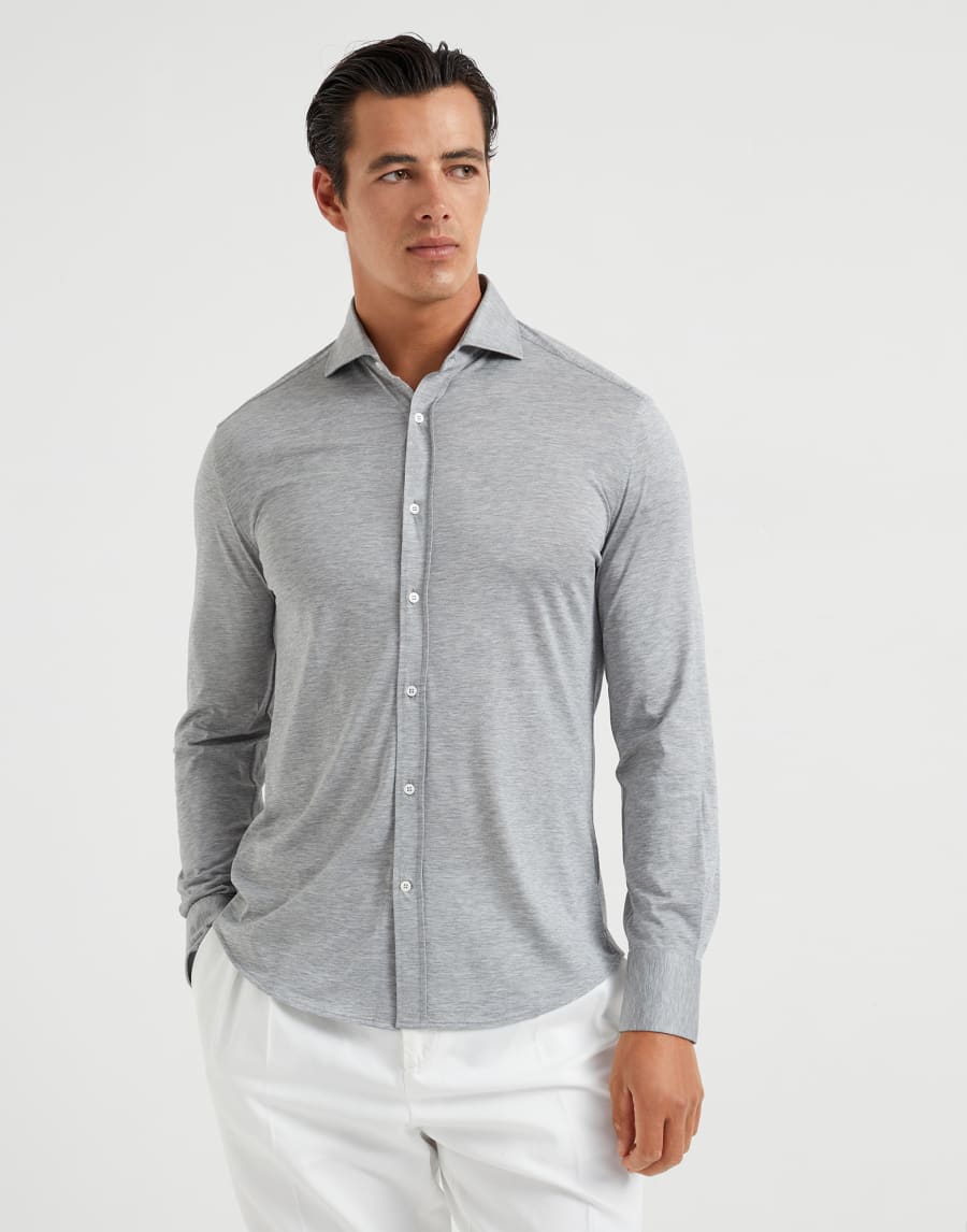 Camicia in jersey Grigio Uomo - Brunello Cucinelli