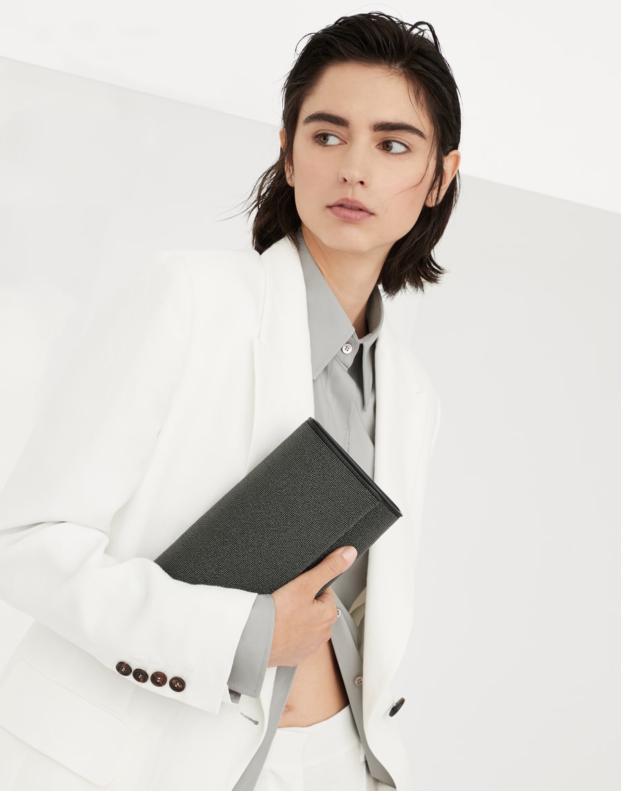 Клатч Precious Бурый Уголь Женщина - Brunello Cucinelli