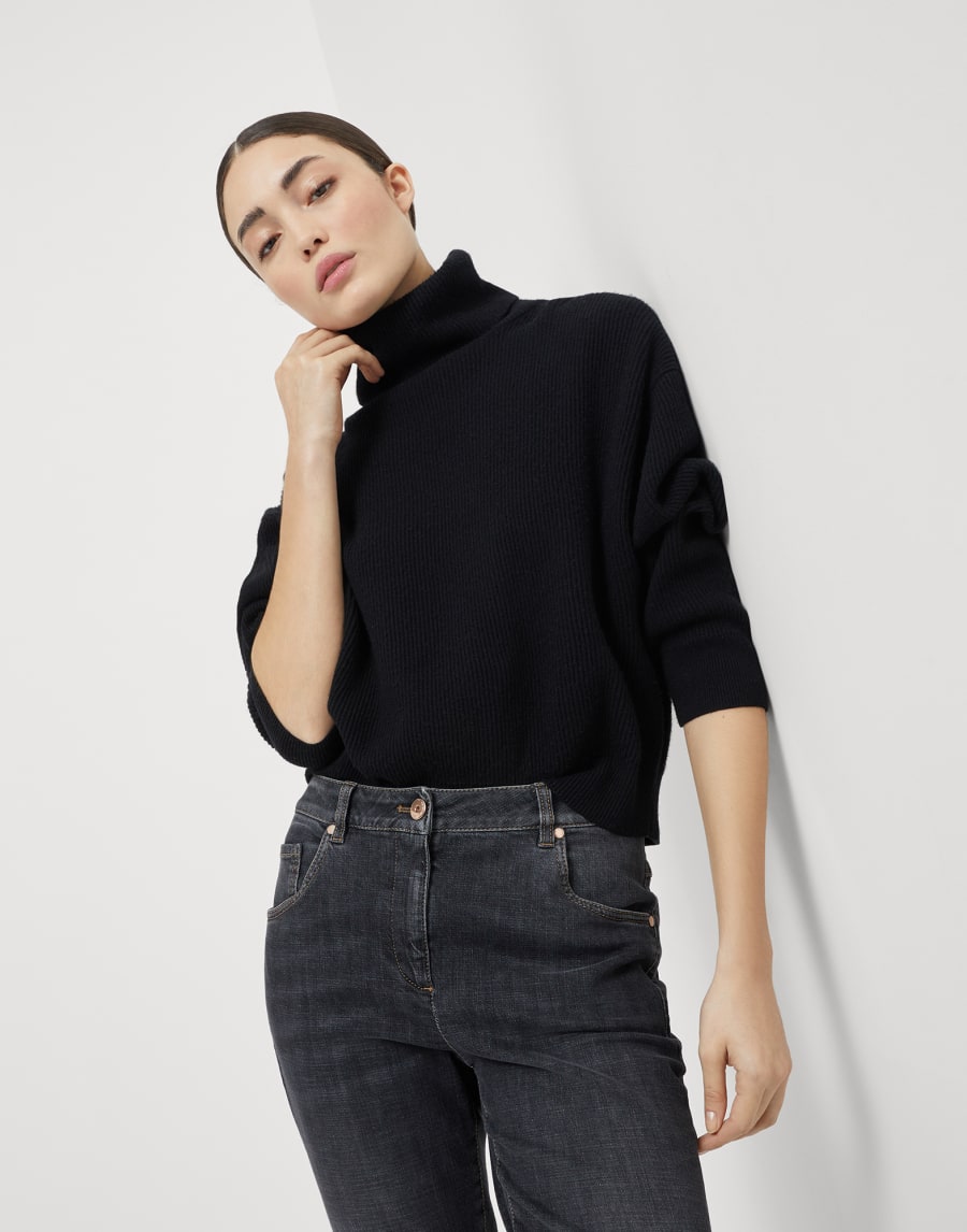 Wool, cashmere and silk sweater Black Woman - Brunello Cucinelli