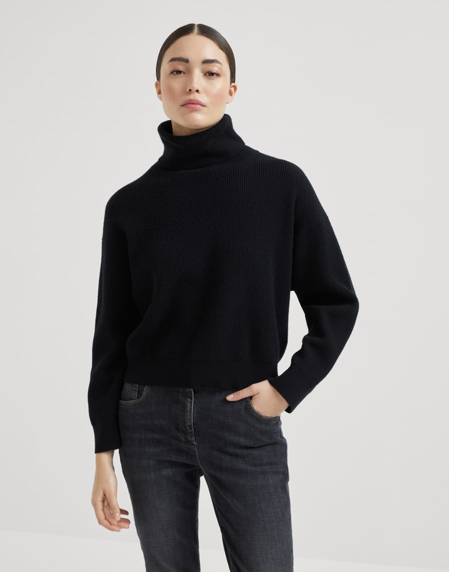 Maglia in lana, cashmere e seta Nero Donna - Brunello Cucinelli