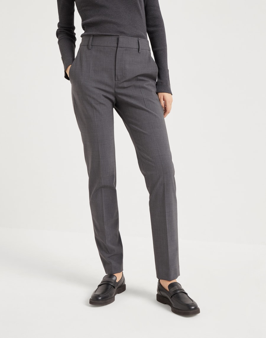 Pantalone sigaretta Lignite Donna - Brunello Cucinelli