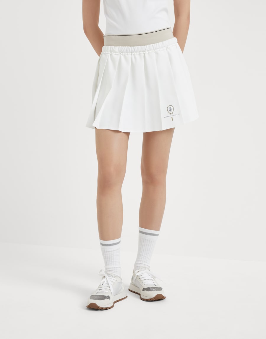 Tennis商标网球短裙 白色 女款 - Brunello Cucinelli