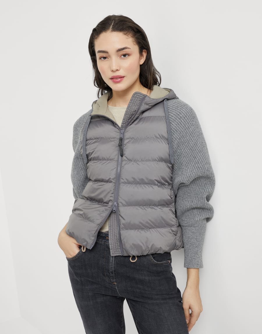 尼龙面料羽绒服 灰色 女款 - Brunello Cucinelli