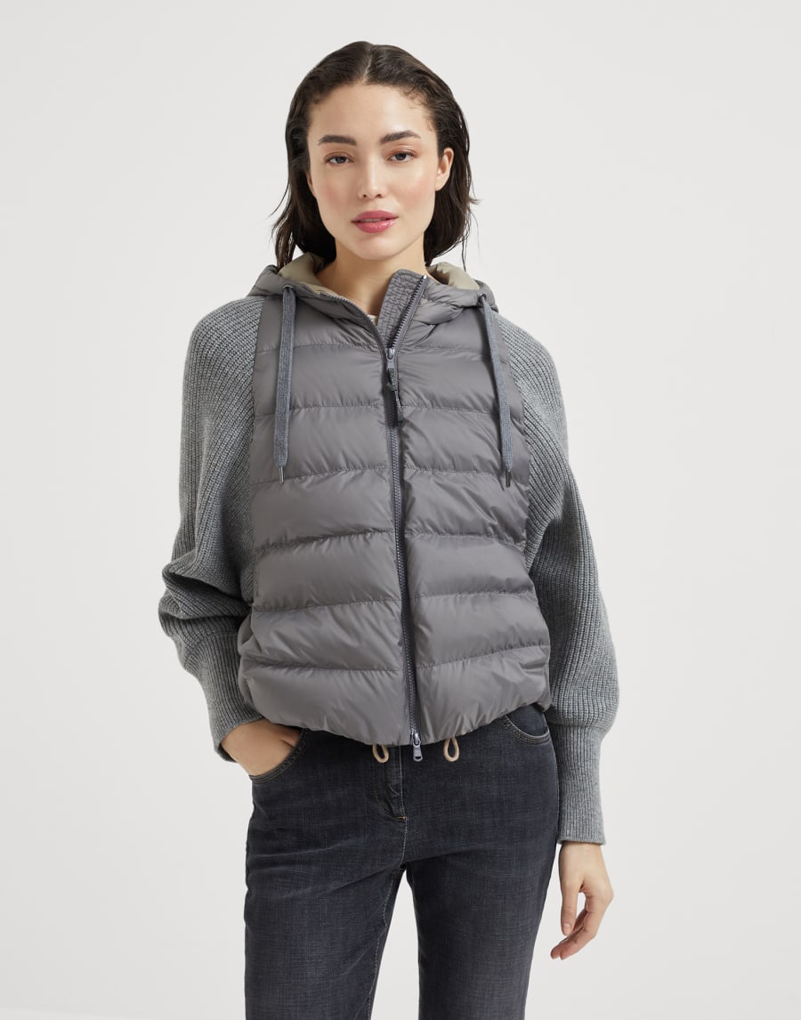 Nylon down jacket Grey Woman - Brunello Cucinelli