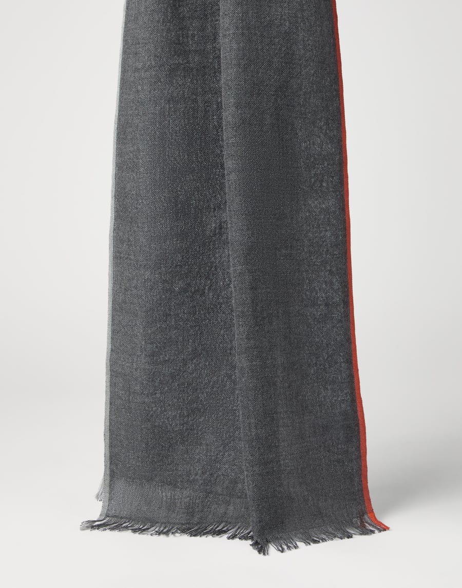 Scarf with selvedge Lead Man - Brunello Cucinelli