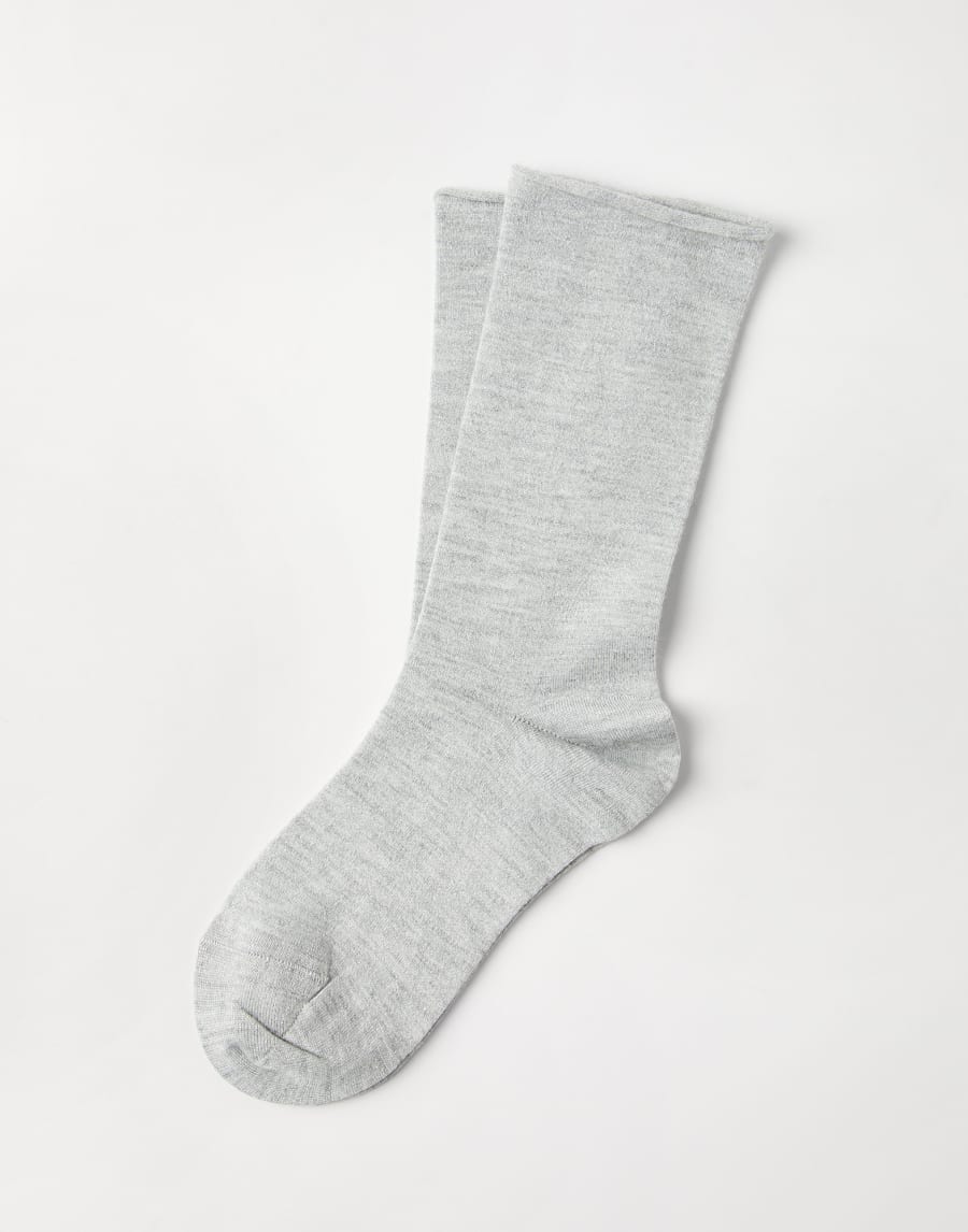 Cashmere knit socks Light Grey Woman - Brunello Cucinelli