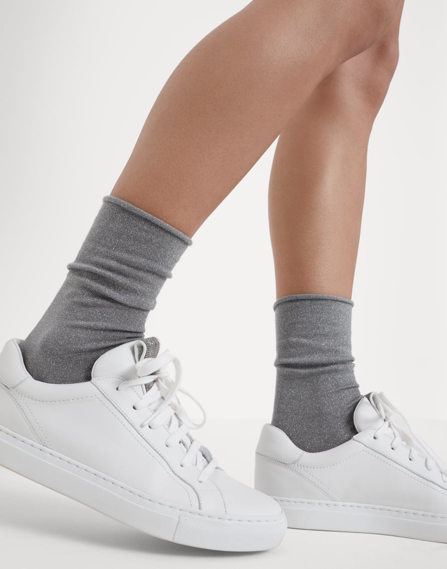 Cashmere knit socks Medium Grey Woman - Brunello Cucinelli