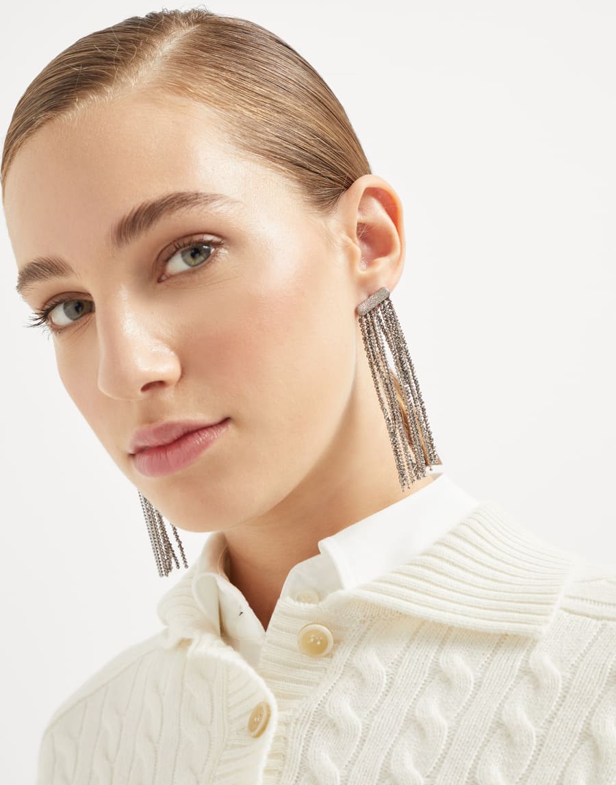 Vetro and Silver earrings Silver Woman - Brunello Cucinelli