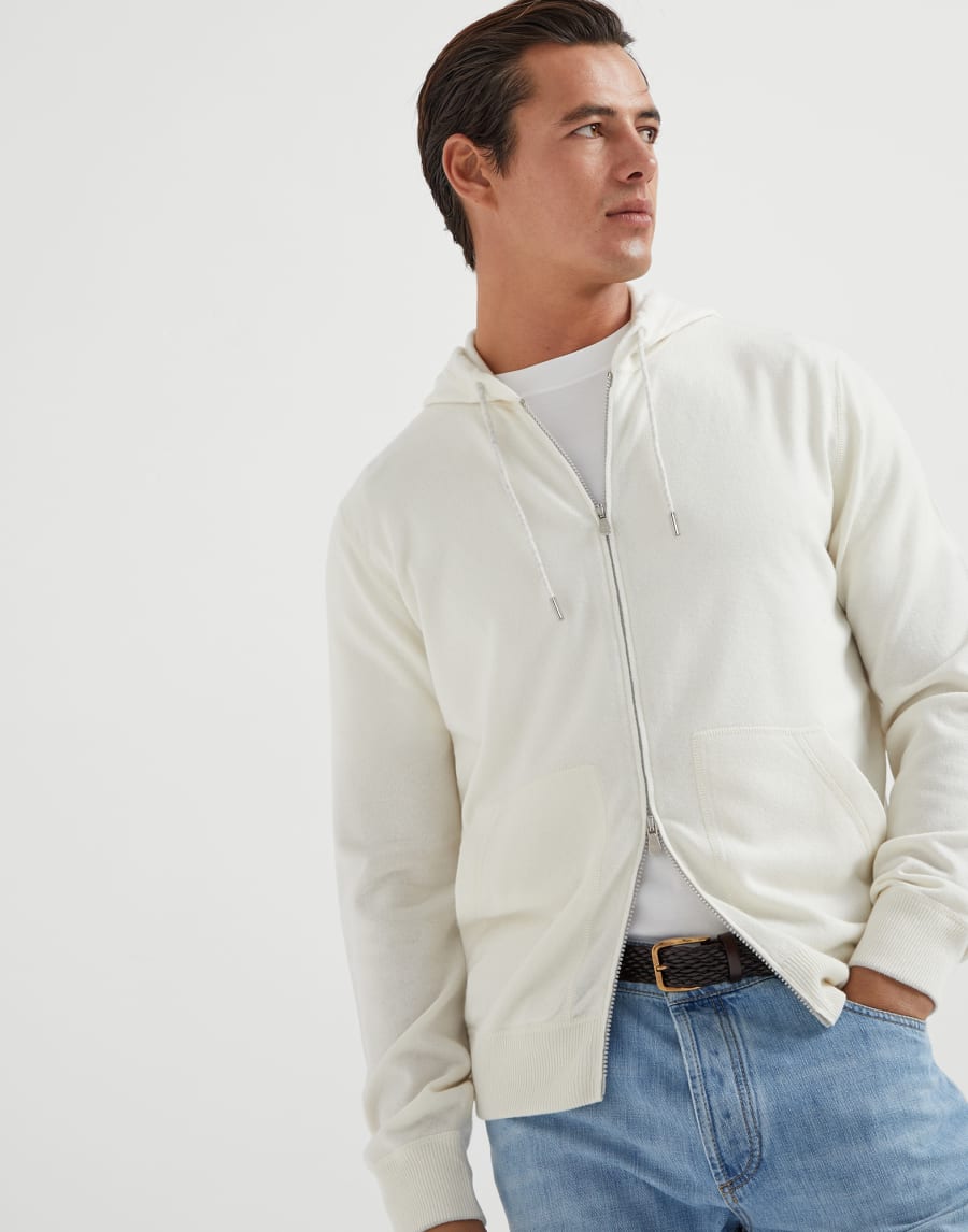 Sweatshirt-style cardigan Panama Man - Brunello Cucinelli