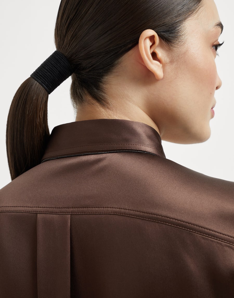 Satin shirt Cocoa Woman - Brunello Cucinelli