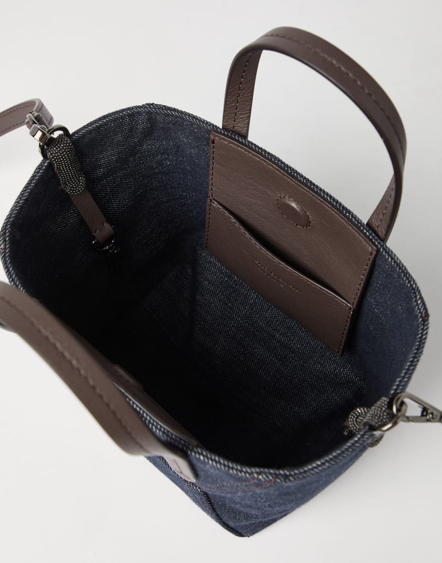 Twill BC Duo mini bag Dark Denim Woman - Brunello Cucinelli