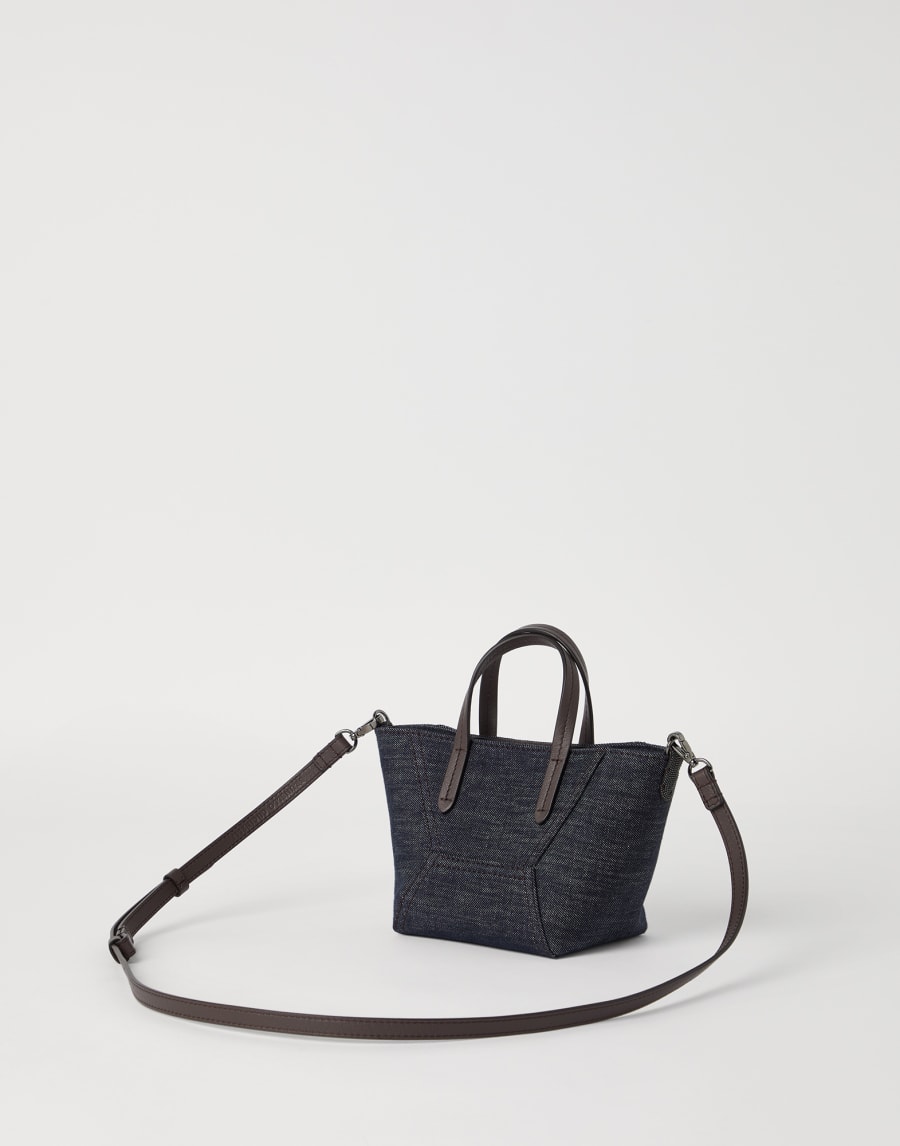 Twill BC Duo mini bag Dark Denim Woman - Brunello Cucinelli