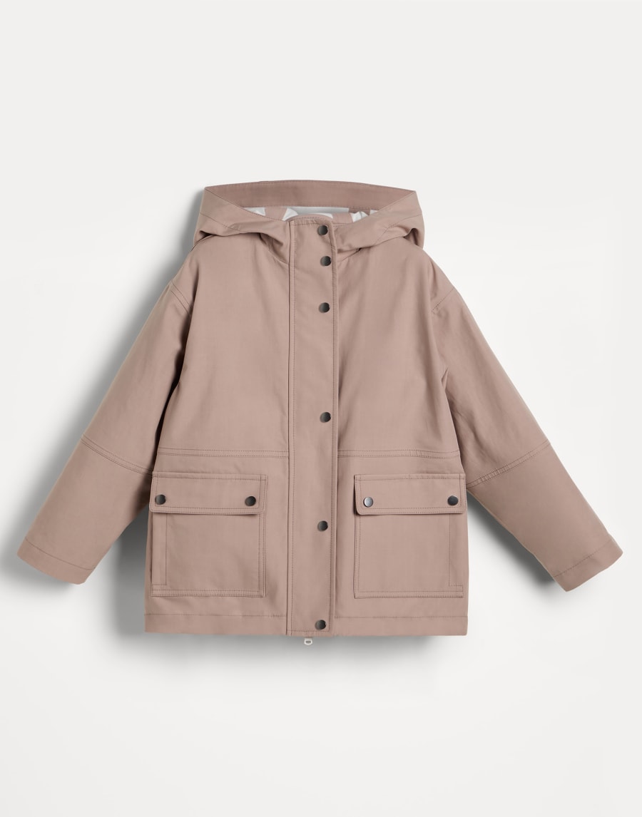 Bonded poplin parka Pink Girls - Brunello Cucinelli