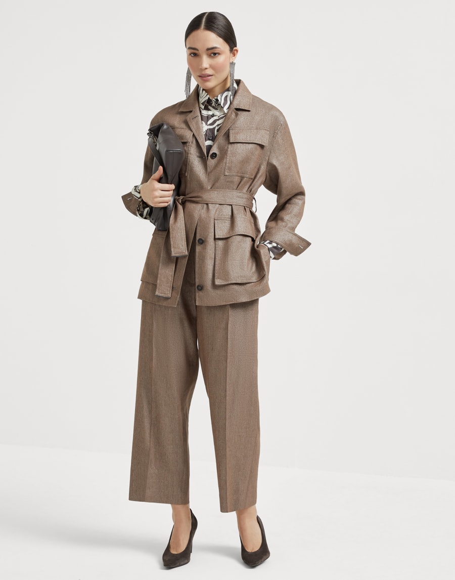 Pantalon Pleated Chino Noisette Femme - Brunello Cucinelli