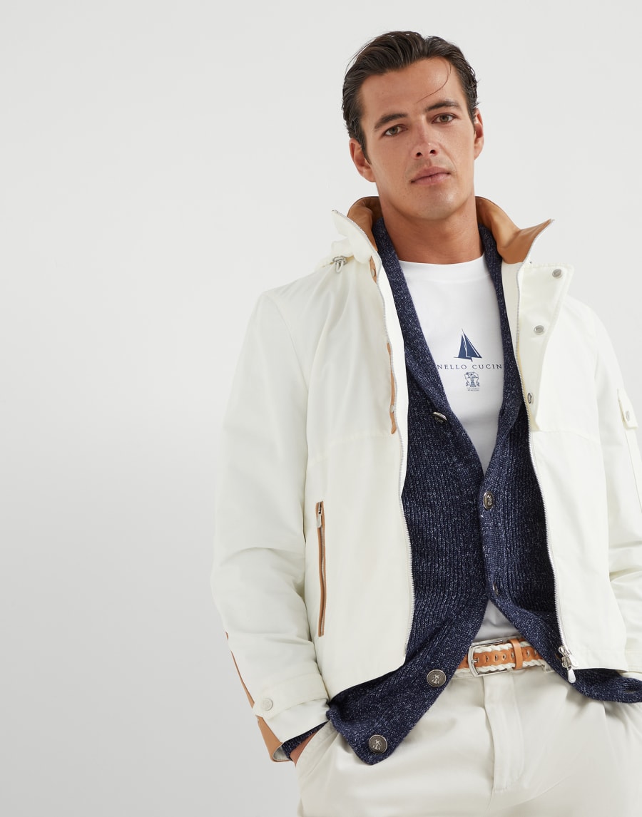 ギャバジン ブルゾン オフホワイト メンズ - Brunello Cucinelli