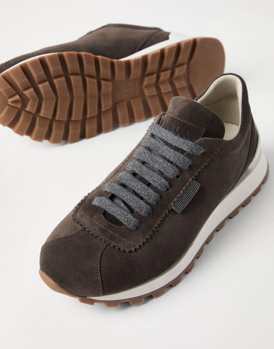 Suede runners Pine Cone Brown Woman - Brunello Cucinelli