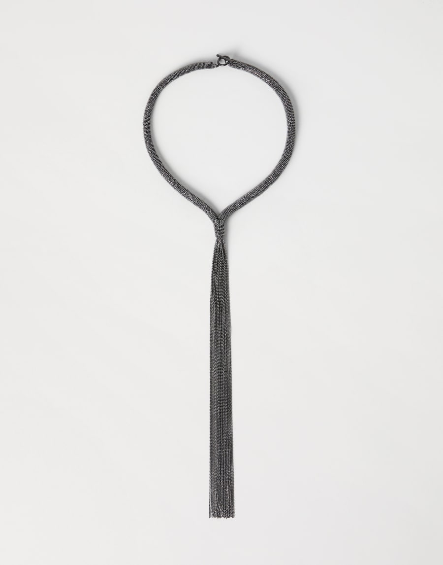 Monili tie necklace Lignite Grey Woman - Brunello Cucinelli