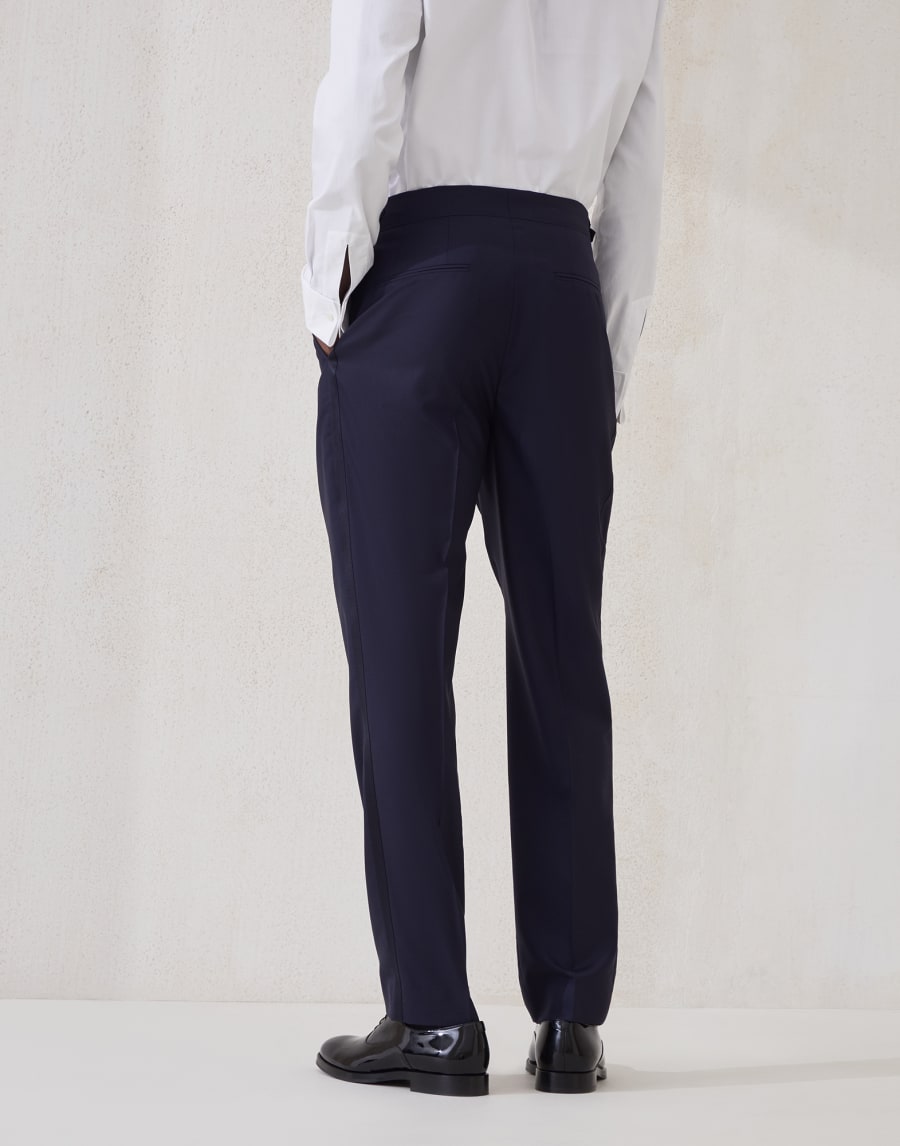 Tuxedo trousers with pleats Navy Blue Man - Brunello Cucinelli