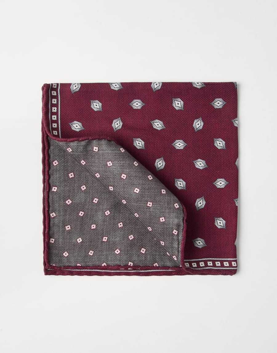 Pañuelo de bolsillo con diseño Burdeos Hombre - Brunello Cucinelli