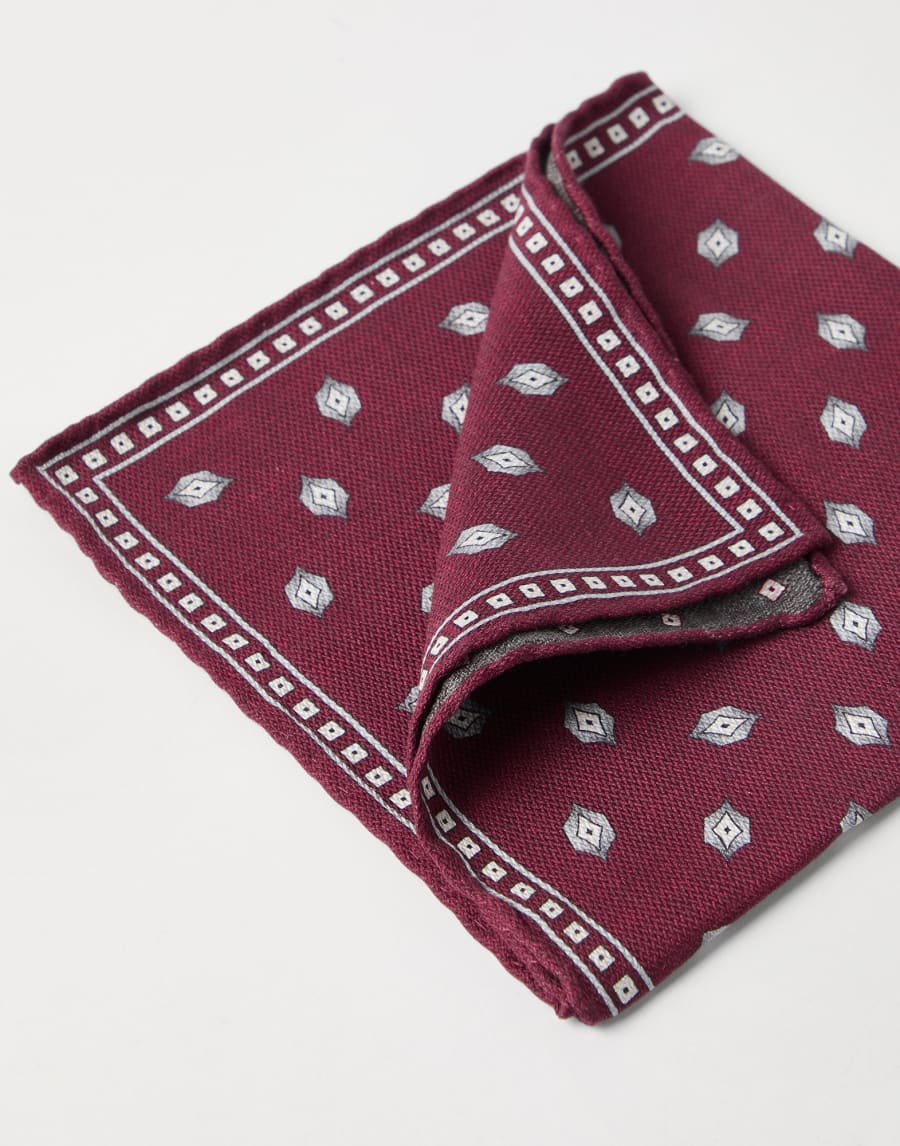 Pocket square with pattern Bordeaux Man - Brunello Cucinelli