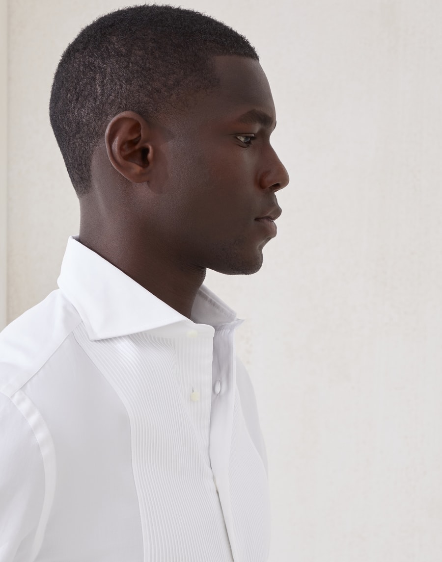Camicia per smoking con plissettatura Bianco Uomo - Brunello Cucinelli