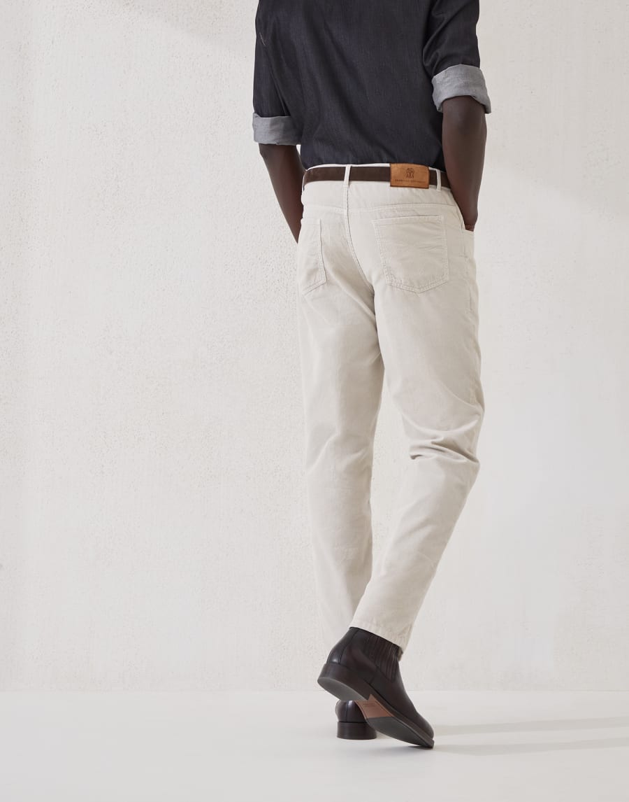 Pantalon en velours côtelé Écru Homme - Brunello Cucinelli