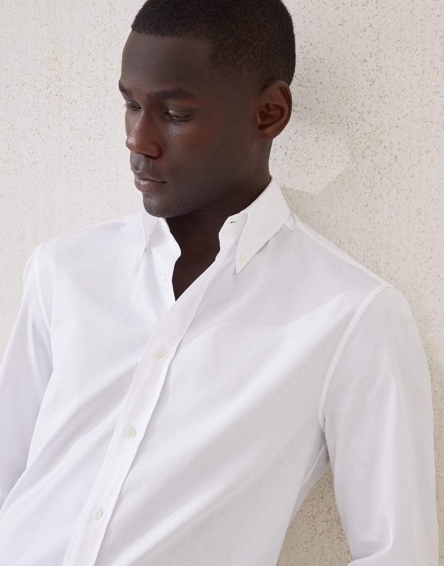 Button-down collar shirt White Man - Brunello Cucinelli